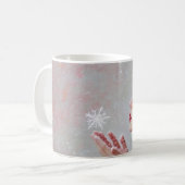 雪の結晶を吹く コーヒーマグカップ (正面左)
