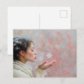 雪の結晶を吹く ポストカード (正面/裏面)