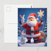 🎄雪の結晶を持つサンタ❄️ メリークリスマス ポストカード (正面/裏面)