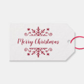 雪の結晶を持つメリークリスマス ギフトタグ (正面(横))