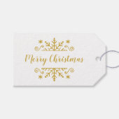 雪の結晶を持つメリークリスマス ギフトタグ (正面(横))