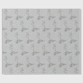 雪の結晶を持つ冬の鳥 ラッピングペーパー (フラット)