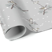 雪の結晶を持つ冬の鳥 ラッピングペーパー (ロールコーナー)