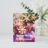 雪の結晶を暖かく願う シーズンポストカード (スタンド正面)