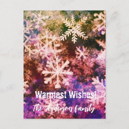 雪の結晶を暖かく願う シーズンポストカード (正面)