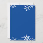 雪の結晶を笑いながら青い写真 シーズンカード (裏面)