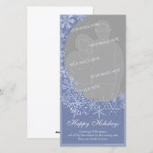 雪の結晶アート カスタム フォト フレーム 縦 2 シーズンカード (正面/裏面)