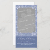 雪の結晶アート 縦型 カスタム フォトフレーム 1 シーズンカード (正面/裏面)