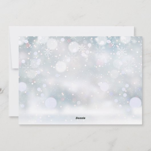 雪の結晶クリスマスフォトカップルの定義 シーズンカード (裏面)