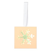 雪の結晶クリスマスホリデーフォト キューブオーナメント (正面)