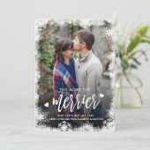 雪の結晶クリスマス妊娠発表カード 招待状 (スタンド正面)