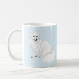 雪の結晶デザインのエレガントなホッキョクギツネ マグカップ