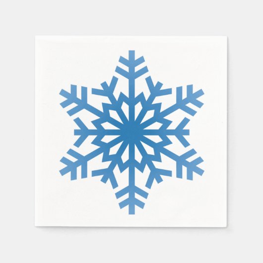 雪の結晶パターンクリスマス スタンダードカクテルナプキン (正面)
