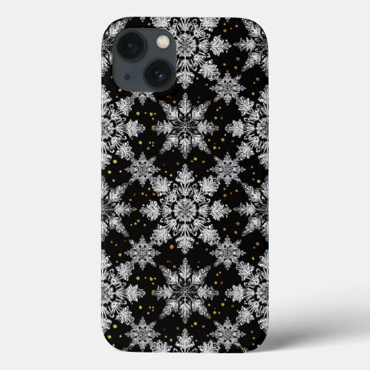 雪の結晶パターン 高級感のある霜の美しいデザイン Case-Mate iPhoneケース (裏面)