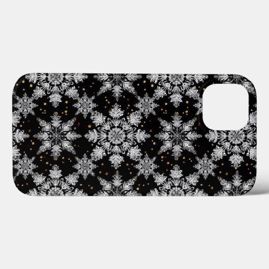 雪の結晶パターン 高級感のある霜の美しいデザイン Case-Mate iPhoneケース (裏面 (横))