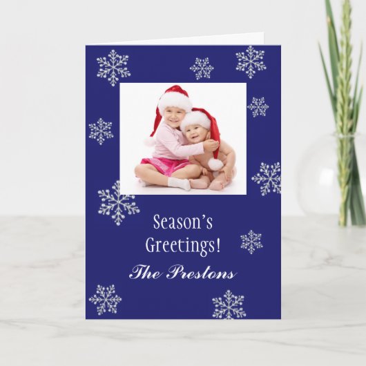 雪の結晶フォトホリデーカード シーズンカード (正面)