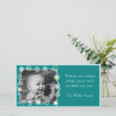 雪の結晶フレームのホリデー写真カード シーズンカード (スタンド正面)