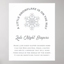 雪の結晶ベイビーシャワーレイトナイトおむつ ポスター