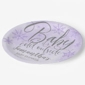 雪の結晶ベビー外は寒いベビーシャワーテープ ペーパープレート (アングル)