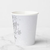 雪の結晶ベビー灰色のベビーシャワー外は寒い 紙コップ (左)