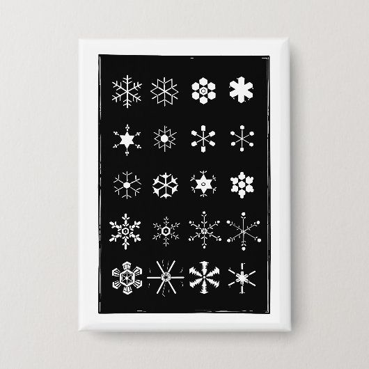 雪の結晶ボタン 缶バッジ (正面)