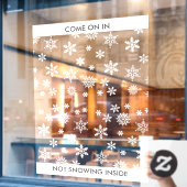 雪の結晶冬のビジネスまたは家の入り口大型 ウィンドウサイン (カフェ窓)