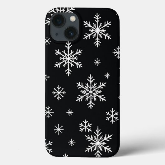 雪の結晶柄 ブラック フォンケース Case-Mate iPhoneケース (裏面)