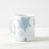 雪の結晶模様 コーヒーマグカップ (正面左)