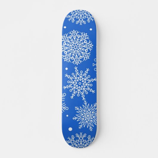 雪の結晶模様 スケートボード (正面)