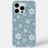雪の結晶模様、白い雪の結晶、雪、灰色 Case-Mate iPhoneケース (裏面)