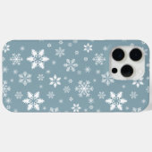 雪の結晶模様、白い雪の結晶、雪、灰色 Case-Mate iPhoneケース (裏面 (横))