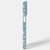 雪の結晶模様、白い雪の結晶、雪、灰色 Case-Mate iPhoneケース (裏面 / 右)