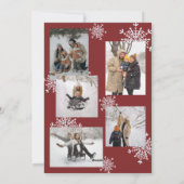 雪の結晶6家族写真コラージュスクリプトクリスマス シーズンカード (裏面)