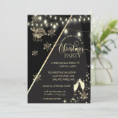 雪の結晶、イルミネーション、ガラス会社のクリスマスパーティー 招待状 (スタンド正面)