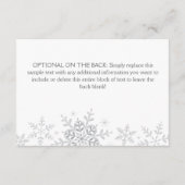 雪の結晶 ウィンター ワンダーランド ブライダル シャワー 挿入ページ エンクロージャーカード (裏面)