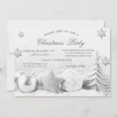 雪の結晶、クリスマスツリーのオーナメントの会社 招待状 (正面)
