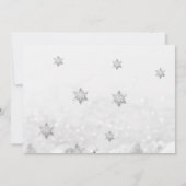 雪の結晶、クリスマスツリーのオーナメントの会社 招待状 (裏面)