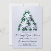 雪の結晶 クリスマスツリー ホリデー オープンハウス 招待状 (正面)