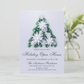 雪の結晶 クリスマスツリー ホリデー オープンハウス 招待状 (スタンド正面)