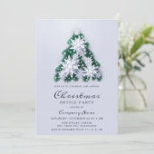 雪の結晶 クリスマス 法人 ホリデーパーティー 招待状 (スタンド正面)