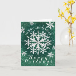 雪の結晶 グリーン ホワイト カード