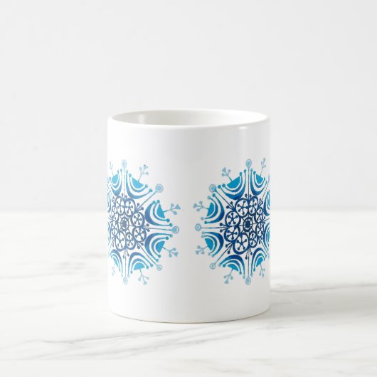 雪の結晶 - コーヒーマグカップ (中央)