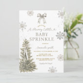 雪の結晶 シルバー ベイビー スプリンクル インビテ 招待状 (スタンド正面)