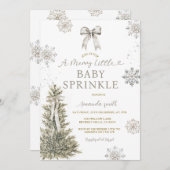 雪の結晶 シルバー ベイビー スプリンクル インビテ 招待状 (正面/裏面)