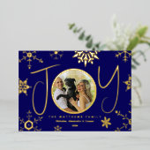 雪の結晶 ジョイ カスタム フォト ホイル ハoliday カード (立ち正面)