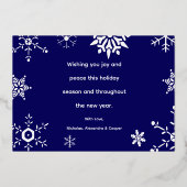 雪の結晶 ジョイ カスタム フォト ホイル ハoliday カード (裏面)