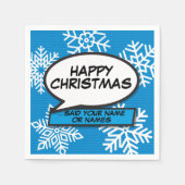 雪の結晶 スピーチバブル 面白い漫画 スタンダードカクテルナプキン (正面)