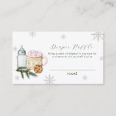 雪の結晶 スマッシュクッキー おむつくじ 赤ちゃん歓迎会 エンクロージャーカード (正面)