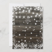 雪の結晶 ダイヤモンド ウェディングドレス ブライダルシャワー 招待状 (裏面)