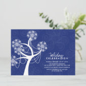 雪の結晶 ツリー フェアリー ライト ホリデー パーティー 招待状 (スタンド正面)